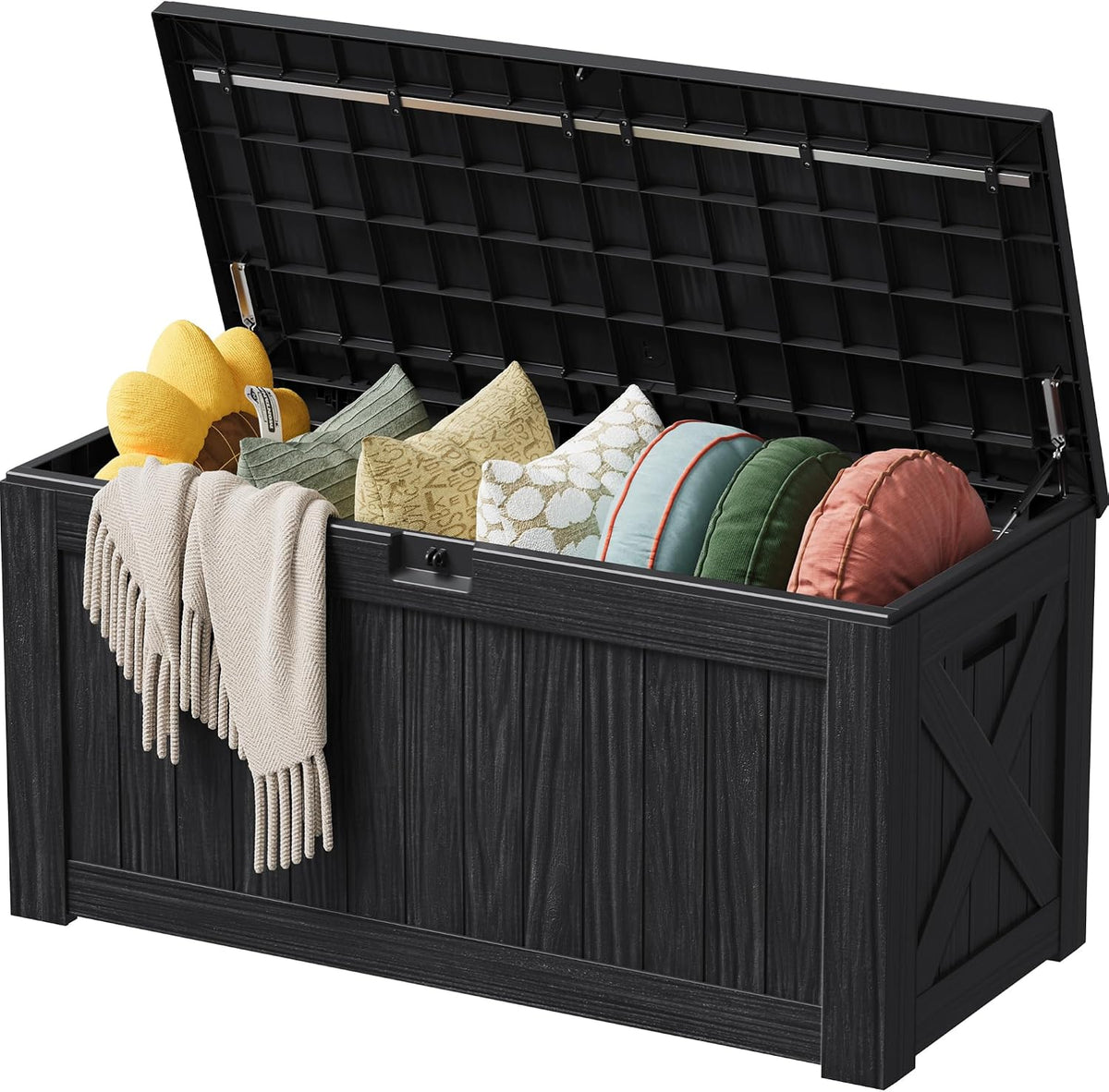 Devoko 125 Gallon Outdoor Storage Box, Waterproof Resin Deck Box