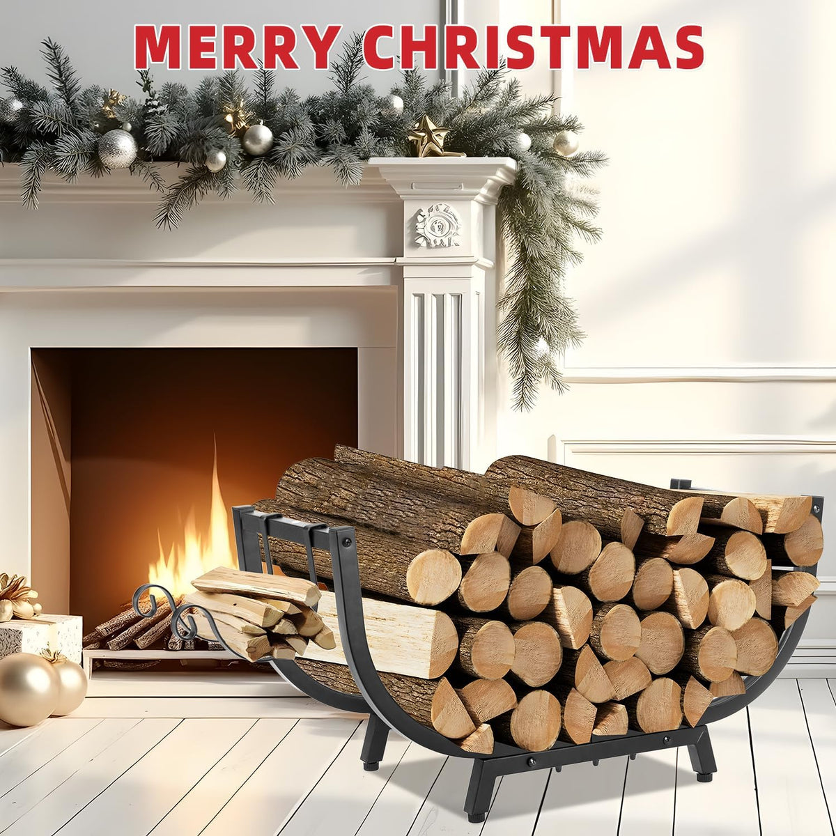 kendane 30" firewood rack outdoor and indoor, compact showing dimensions