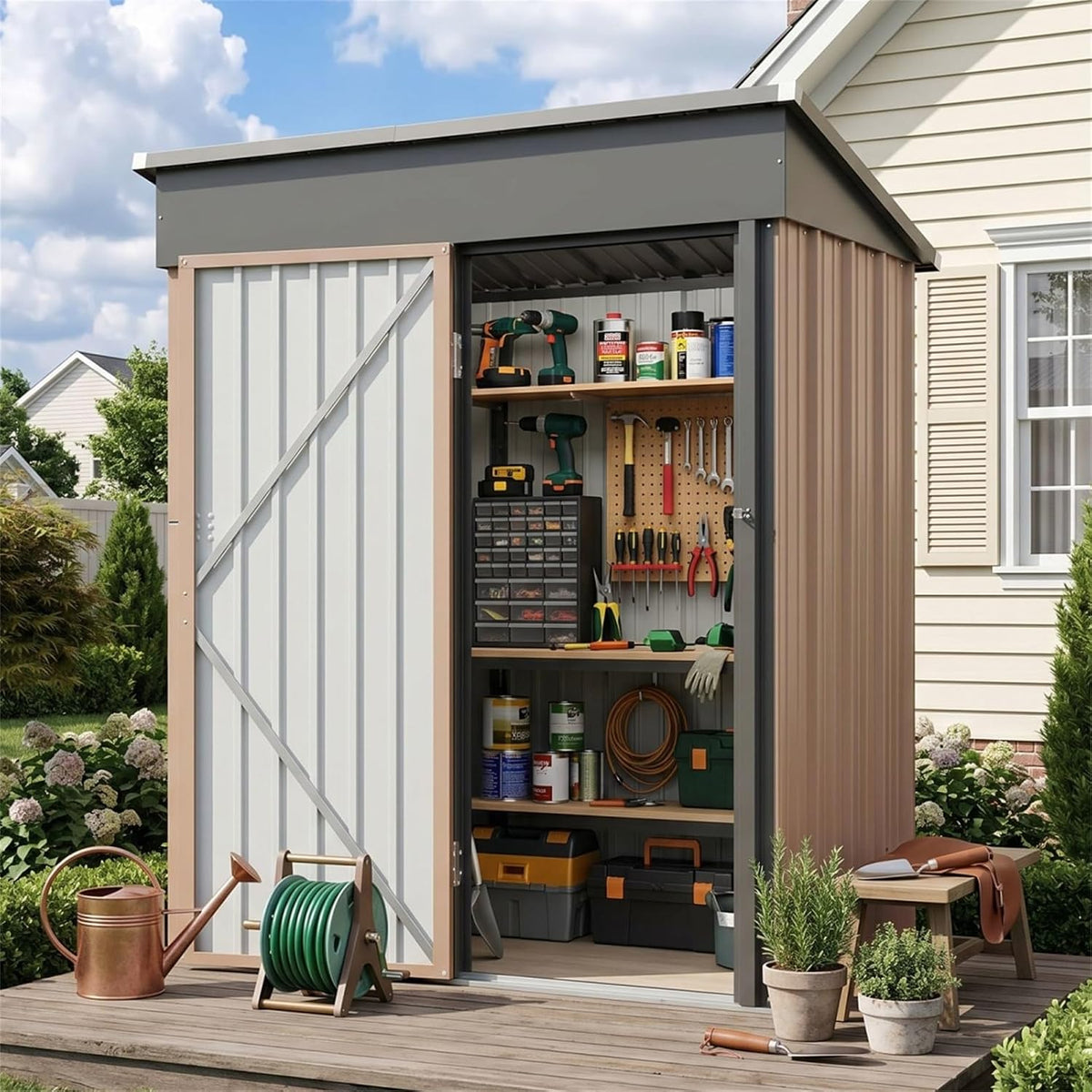 Aoxun 5x3 FT Shed Outdoor Waterproof Storage Shed