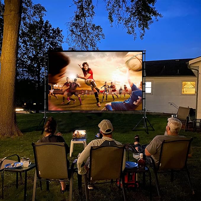 Projector Screen with Stand, Wootfairy 180 inch Portable and Foldable