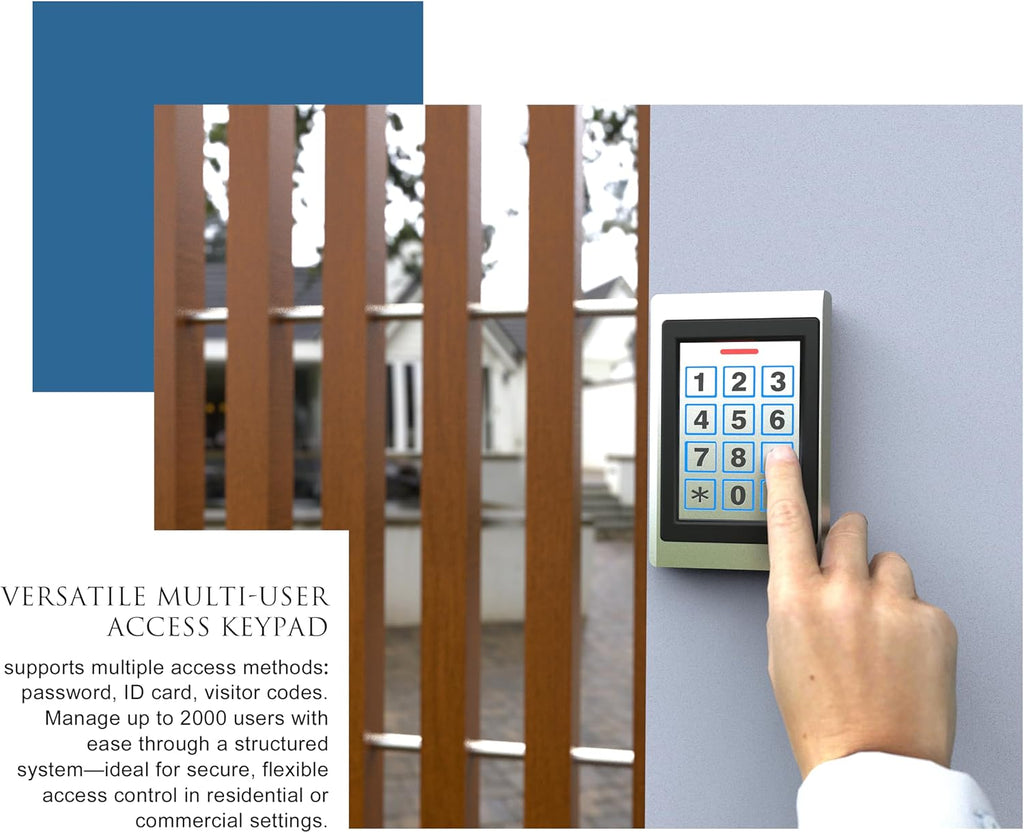 blütezeit wired gate opener keypad with 2 rfid showing dimensions
