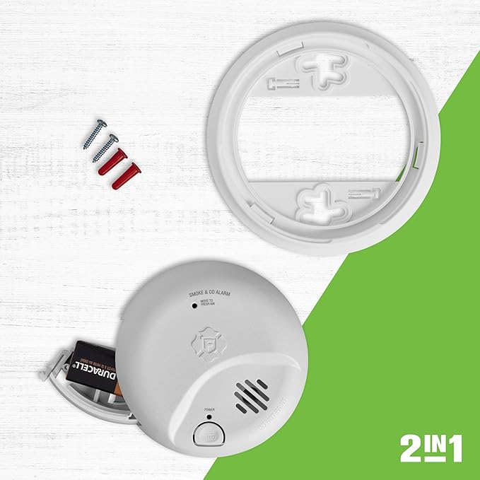 First Alert Combination Smoke & Carbon Monoxide Alarm, Battery Operated Detector