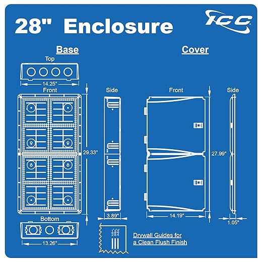 ICC 28” Plastic Structured Wiring Enclosure, Media Enclosure