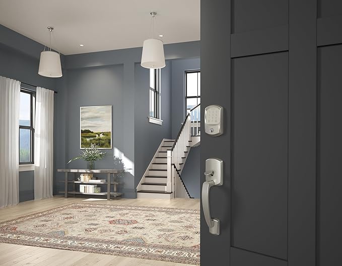 SCHLAGE BE489WB GRW 619 Encode WiFi Deadbolt Smart Lock, Keyless Entry
