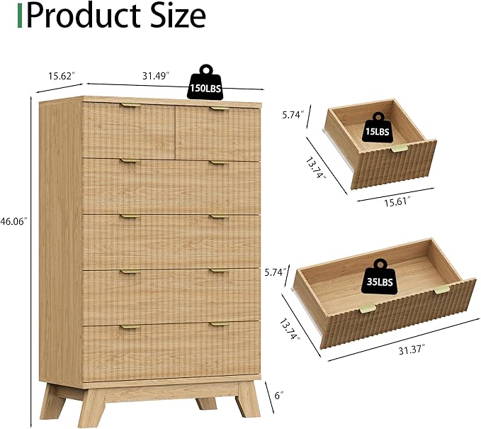 Fluted Dresser for Bedroom