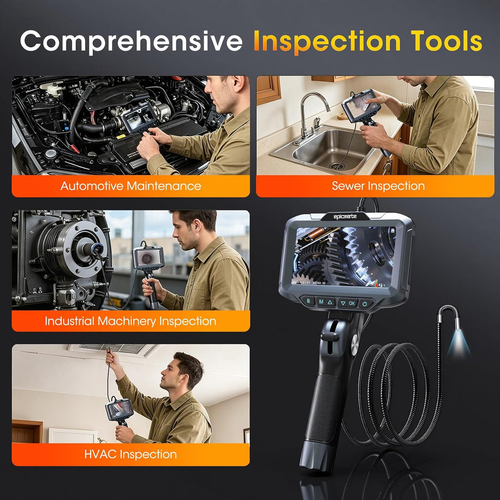 articulating borescope camera with light for automotive &, view 9