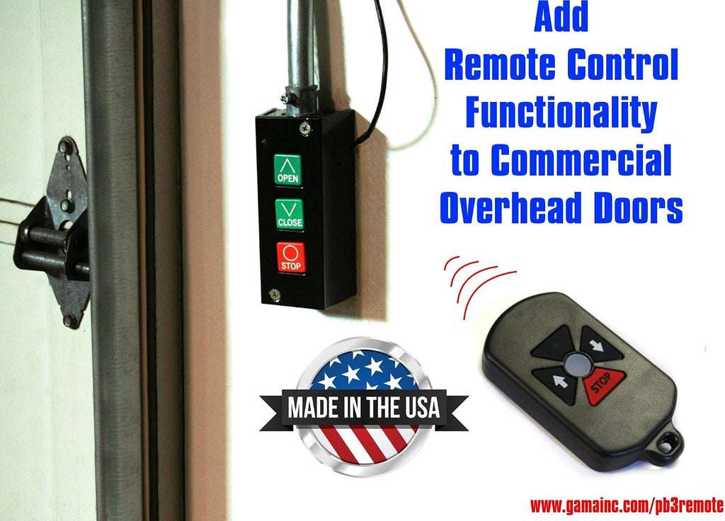rf remote control system for commercial overhead doors, close-up detail