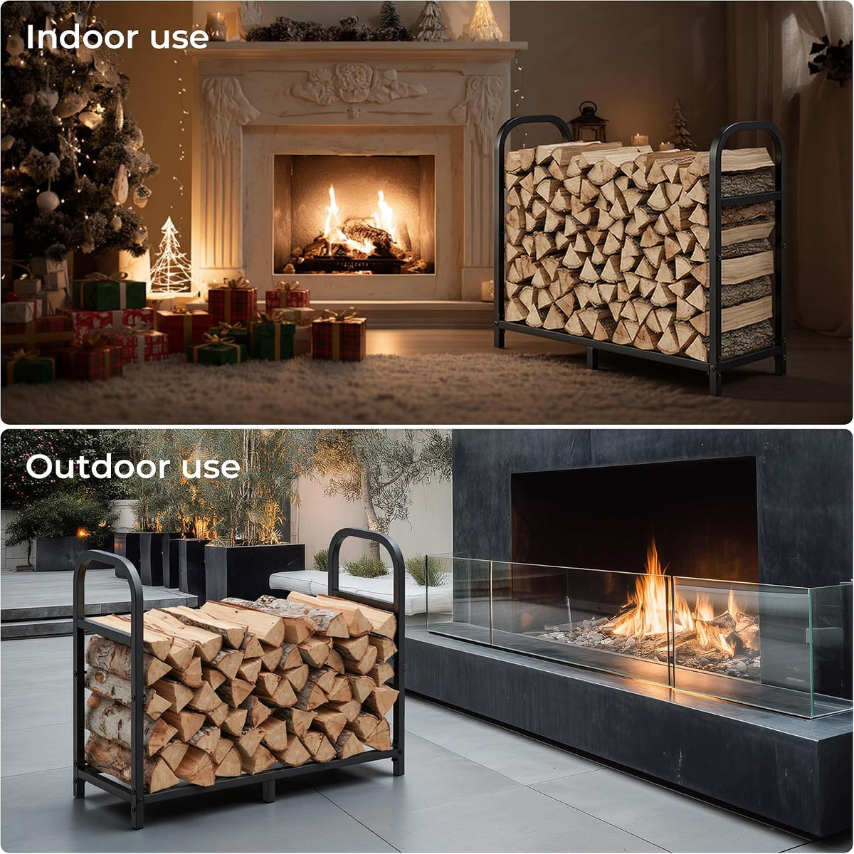 34 inch firewood rack outdoor with log carrier, package contents