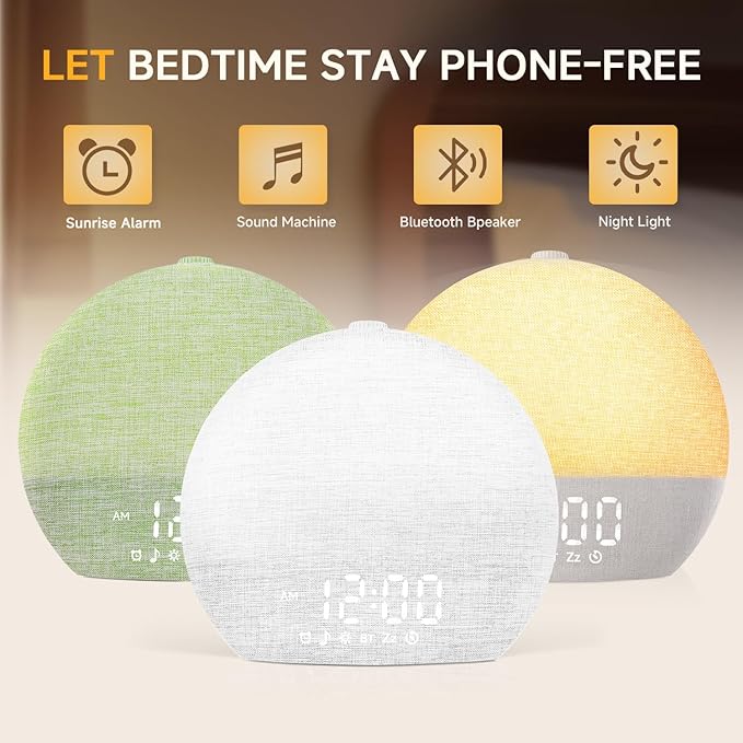 Geuuap Sunrise Alarm Clock White Noise Sound Machine