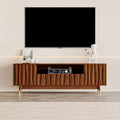 ATJafurn 66‘’ Brown Walnut Finish TV Stand