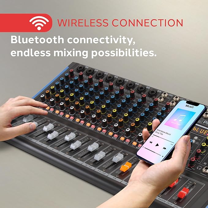 PYLE 12-Channel Bluetooth Studio Audio Mixer
