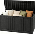 Outdoor Storage Waterproof Deck Box for Patio (110 Gallon, Black)