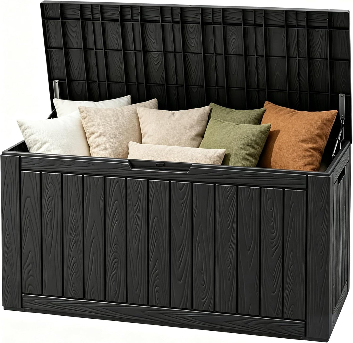 Outdoor Storage Waterproof Deck Box for Patio (110 Gallon, Black)