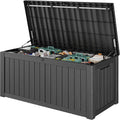 Outdoor Storage Waterproof Deck Box for Patio (150 Gallon, Black)
