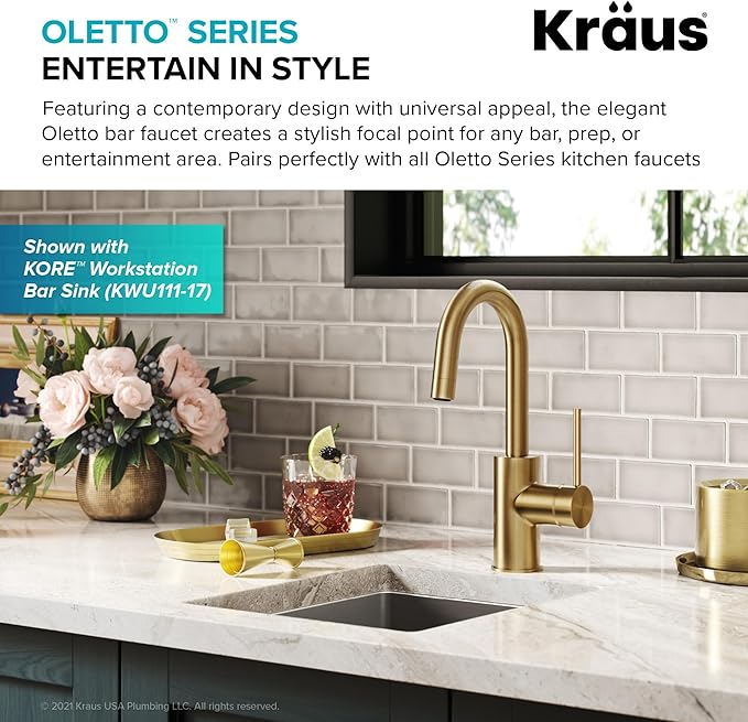 KRAUS Oletto Single Handle Kitchen Bar Faucet