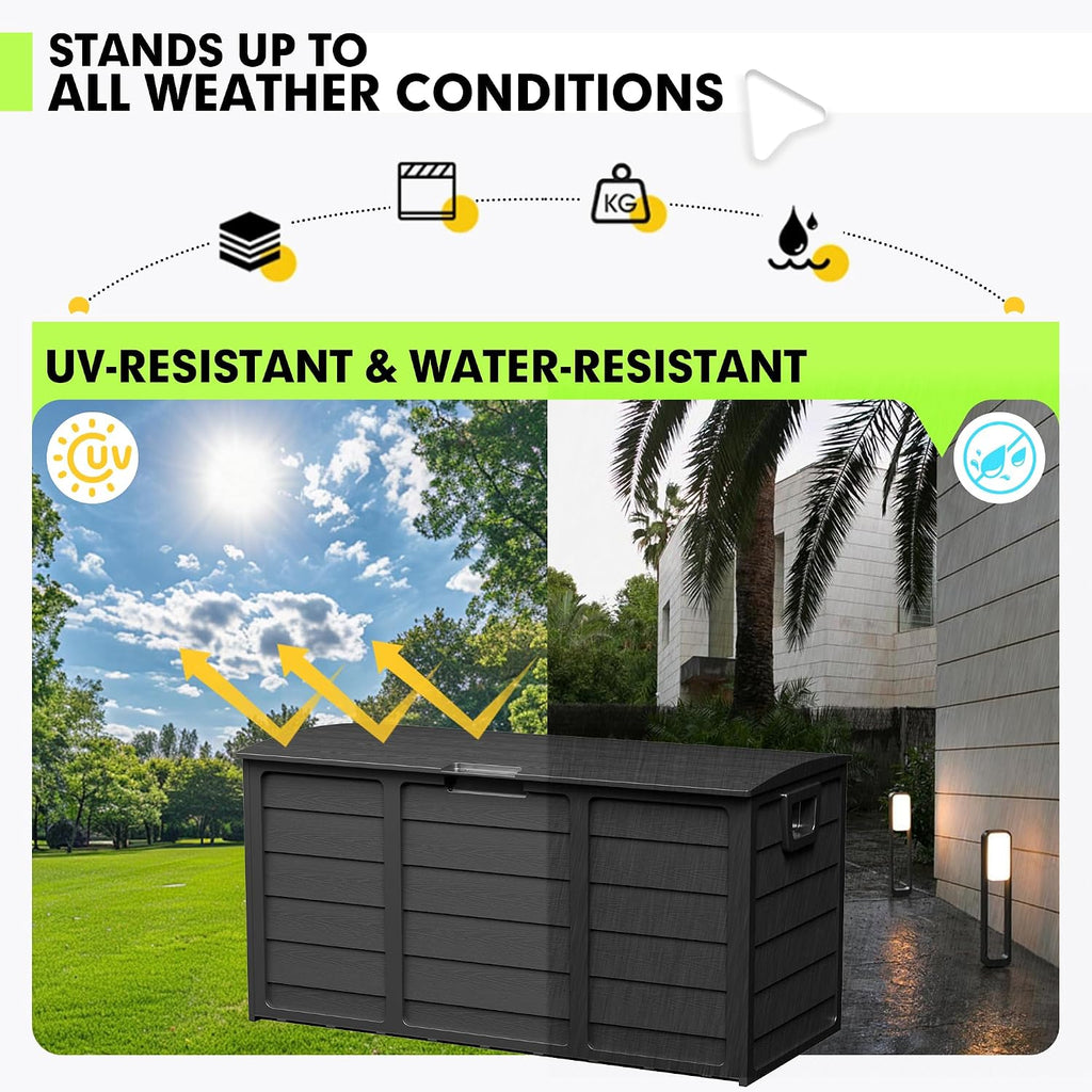 75 gallon outdoor deck box - durable resin, close-up detail