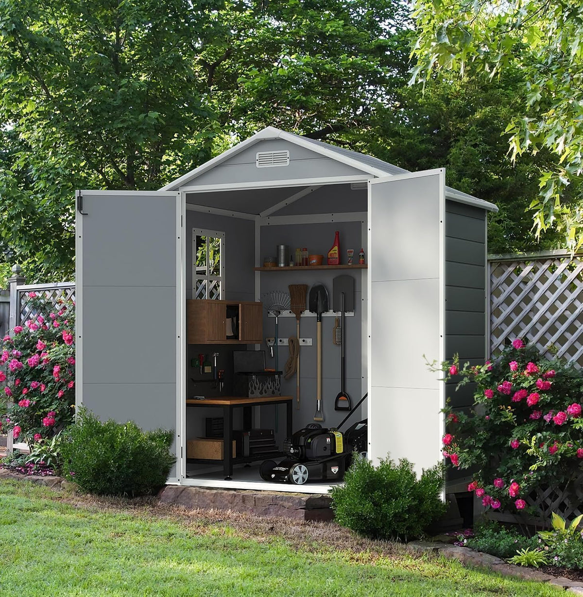 devoko 6 x 4 ft resin outdoor storage, package contents