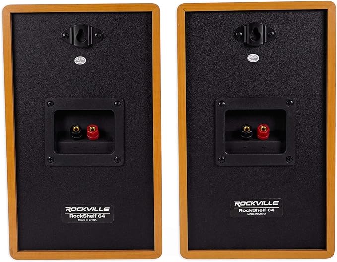Rockville Pair ROCKSHELF 64C V2 Classic Wood 400W 6.5" Bookshelf Speakers/4 Ohm