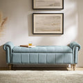 HULALA HOME Farmhouse Storage Bench, Blue