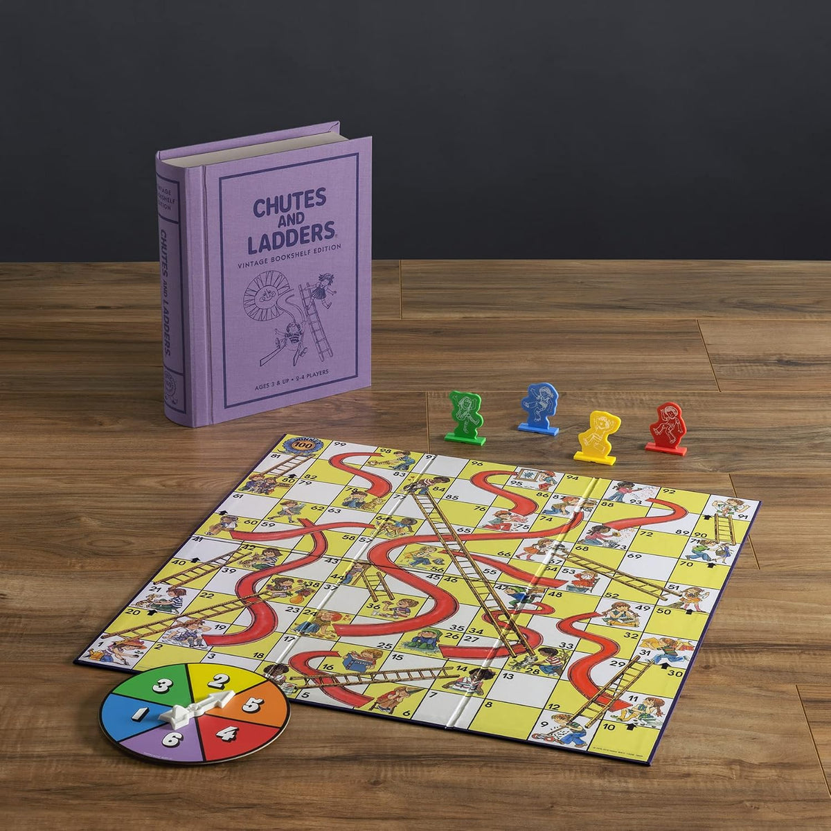 WS Game Company Chutes and Ladders Vintage Bookshelf Edition Board Game Set