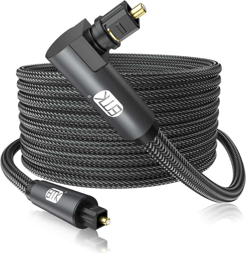 EMK 90 Degree Toslink Optical Cable 360 Degree Free-Rotating Plug Fiber Optic