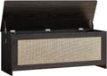 47.2"Storage Chest extra large,Rattan storage bench(Obsidian Black)