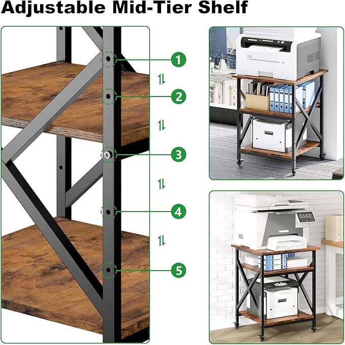 Ollieroo 3 Tier Printer Stand, Large Table