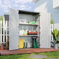 Aoxun 64 Cu.Ft Resin Outdoor Storage Shed with 2 Shelves & Floor, White