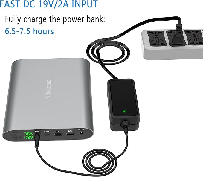 Krisdonia Portable Laptop Charger 185Wh/50000mAh External Battery Pack Power