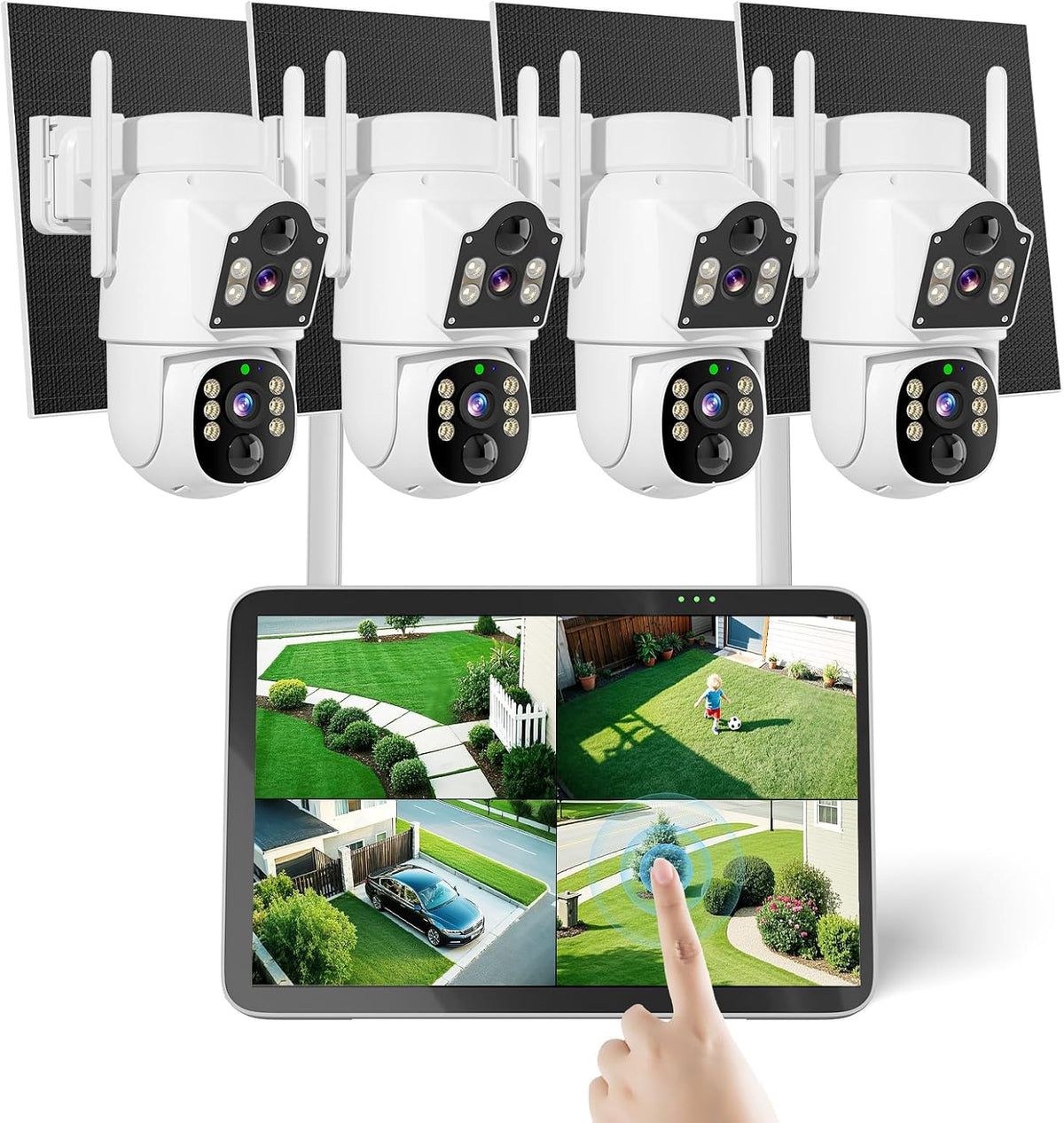 Hiseeu Security Camera, 4MP Solar Security Cameras Wireless Outdoor