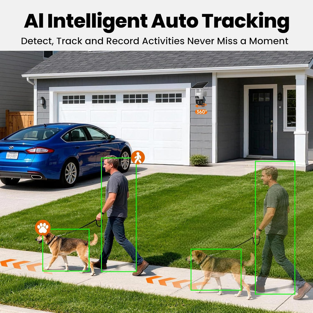 Solar Dual-Lens 4‑Pack Wireless Outdoor Security Camera System