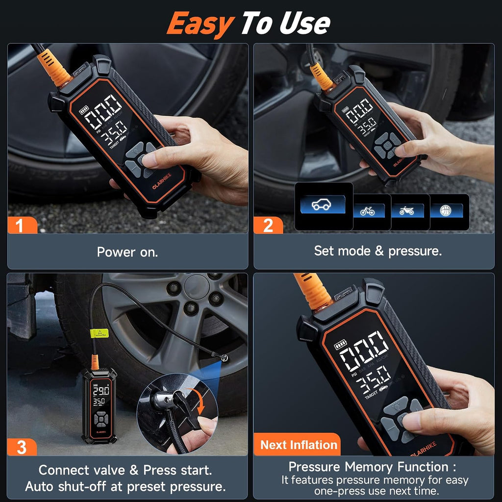 OlarHike Tire Inflator Portable Air Compressor,3X Fast Inflation, 4*3000mAh