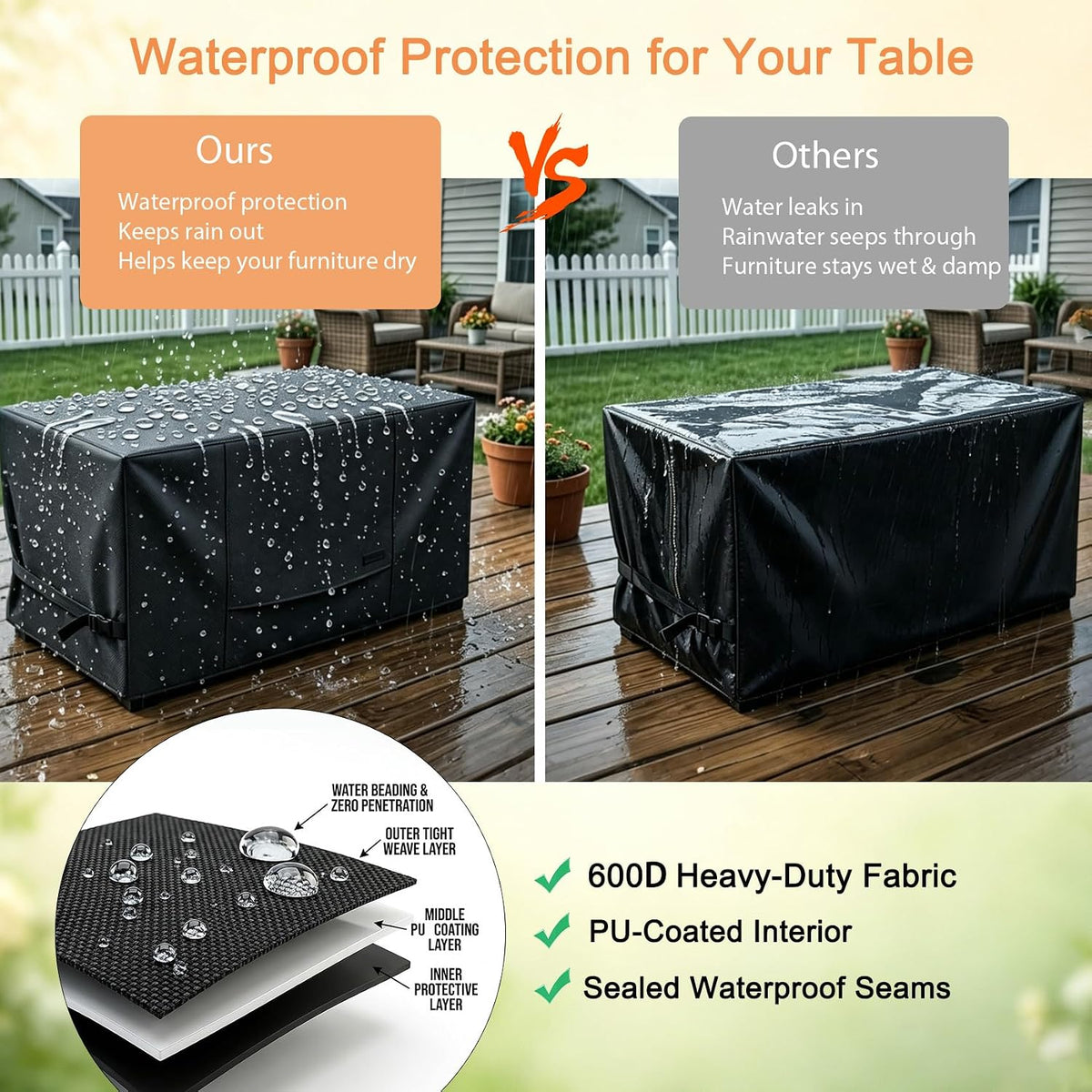 nettypro deck box cover outdoor waterproof storage bench, side view
