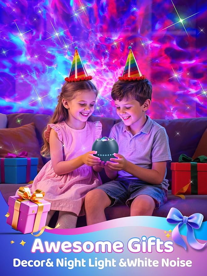Star Projector for Bedroom Galaxy Projector for Bedroom, 15 White Noise Sound