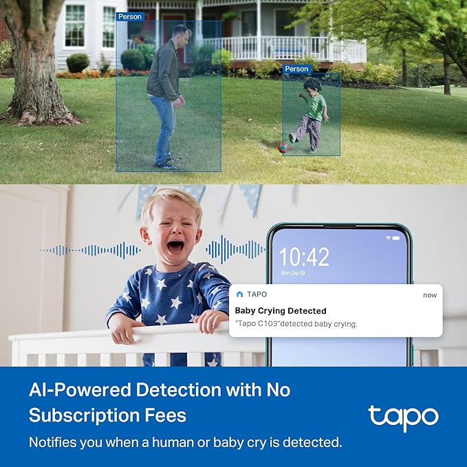 Tapo 2K Indoor/Outdoor Pan/Tilt Wired Security Camera (2-Pack)