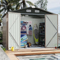 Aoxun 6' x 8' Storage Shed with Base Brown