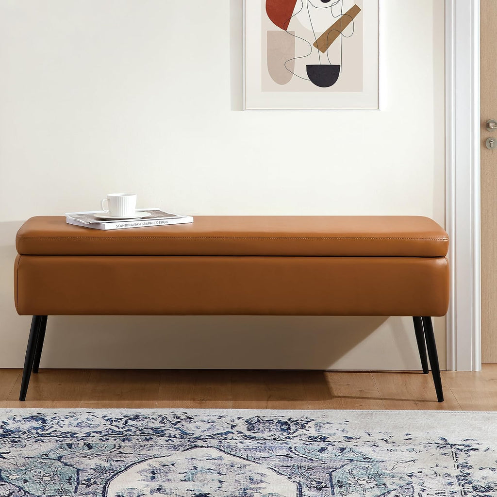 kinmars leather storage ottoman bench, end of bed, package contents