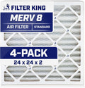 Filter King 24x24x2 Air Filter | 4-PACK | MERV 8 HVAC Pleated A/C Furnace