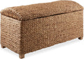 Casafield 36" Storage Trunk with Curved Lid and Safety Hinge - Cinnamon, Water Hyacinth Wicker Storage Chest for Bedroom, Entry Way, Living Room