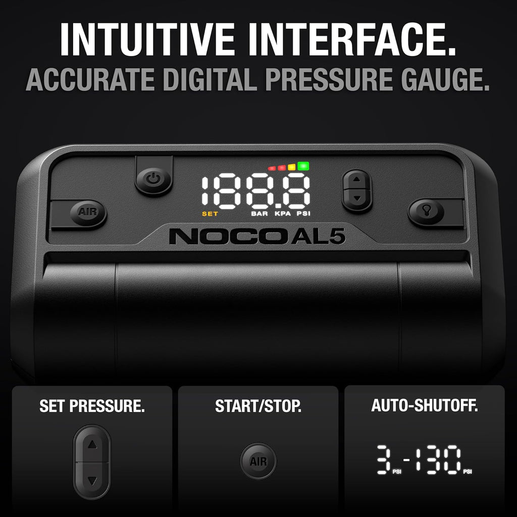 NOCO Air AL5 17 LPM 12V Cordless Tire Inflator & Portable Air Compressor