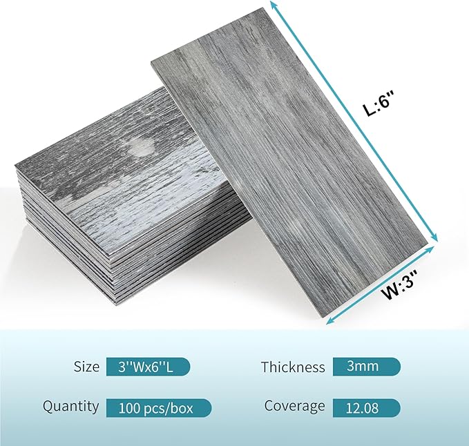 Vamos Tile 100-Piece Peel and Stick Backsplash Seamless Tile, Stick on