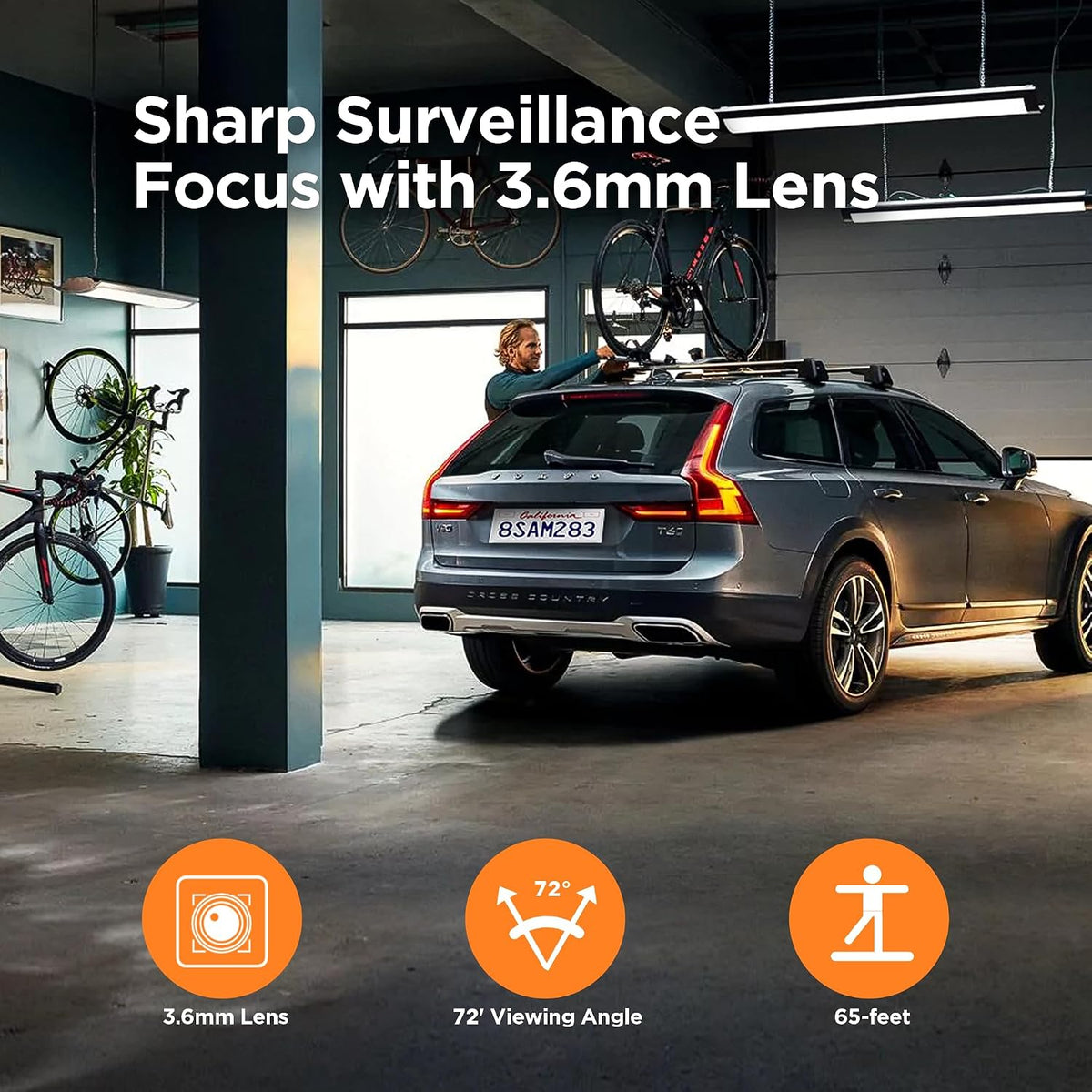 tigersecu 2mp metal long range security camera for, side view