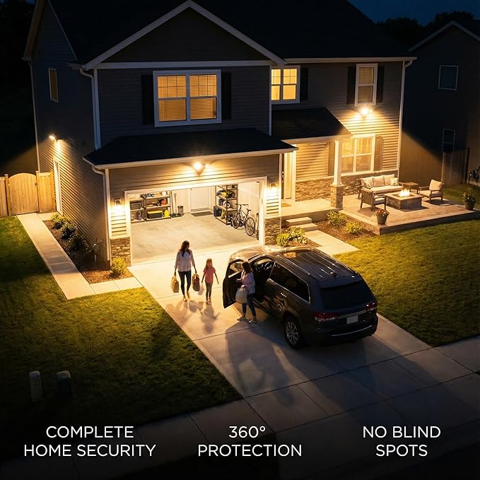 XXBSAZ 100W LED Flood Lights Outdoor, Plug-in & Hardwired Security Lights