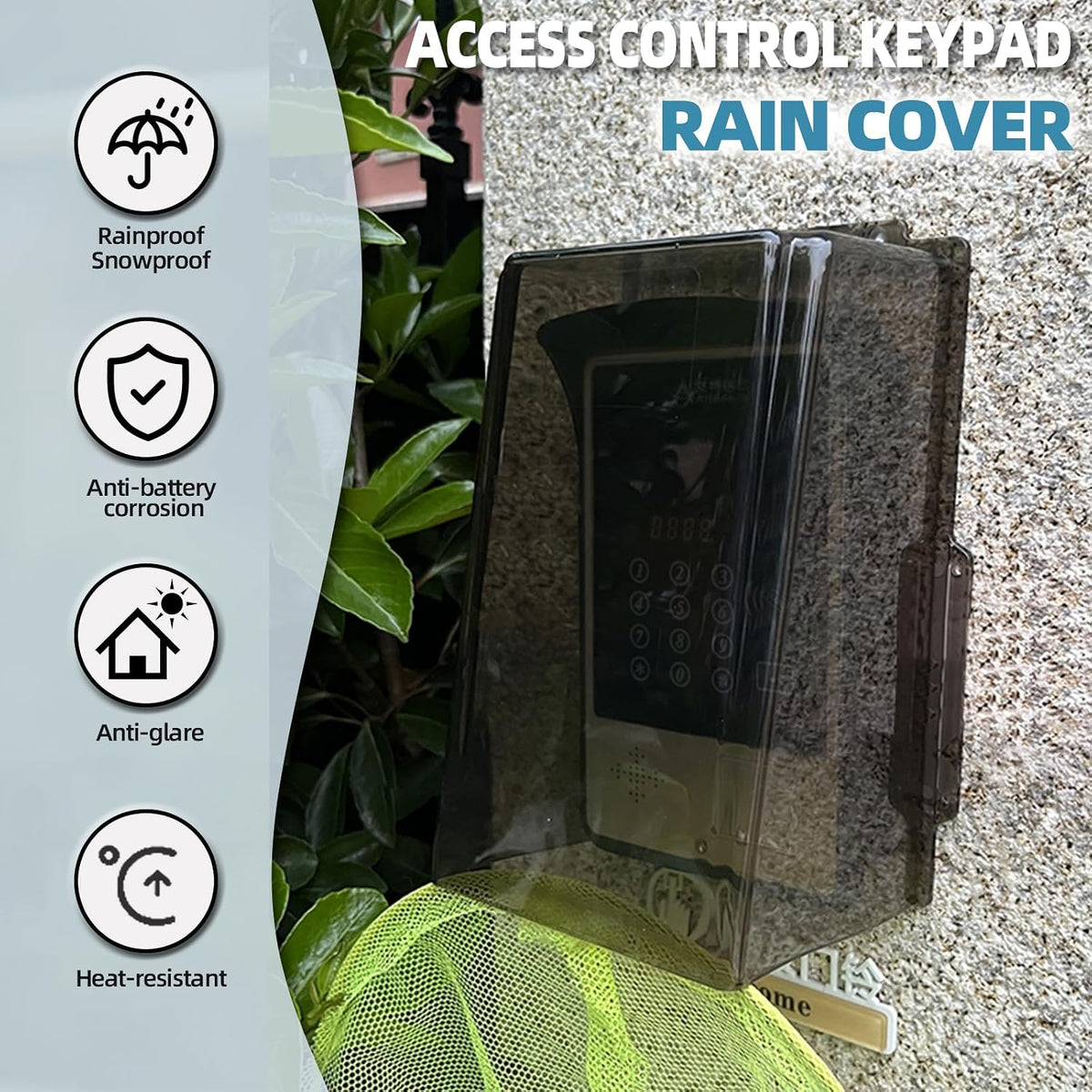 pc lengthen doorbell rain cover, transparent doorbell waterproof, close-up detail