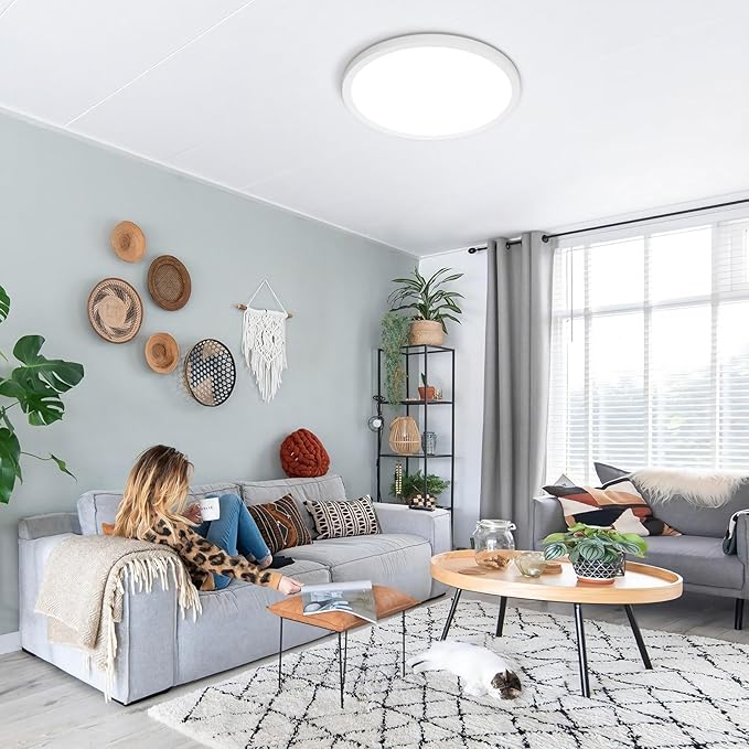 SunRider 4-Pack LED Flush Mount Ceiling Light Fixture, 5000K Daylight White