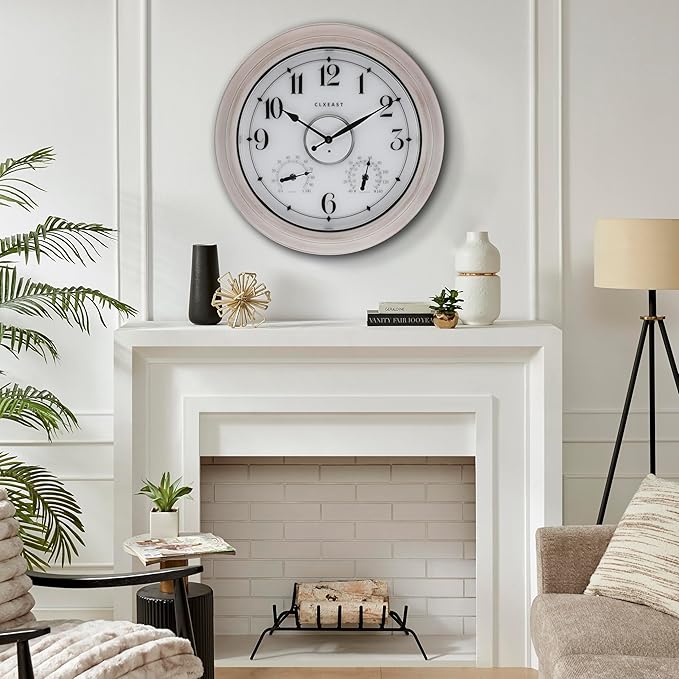 CLXEAST 18 Inch Illuminated Outdoor Clock