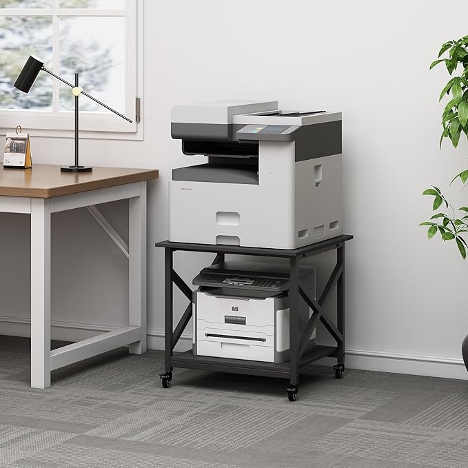 Fannova 2 Tier Large Printer Stand, 23.6 x 23.6 x 22.6 Inches Square Printer