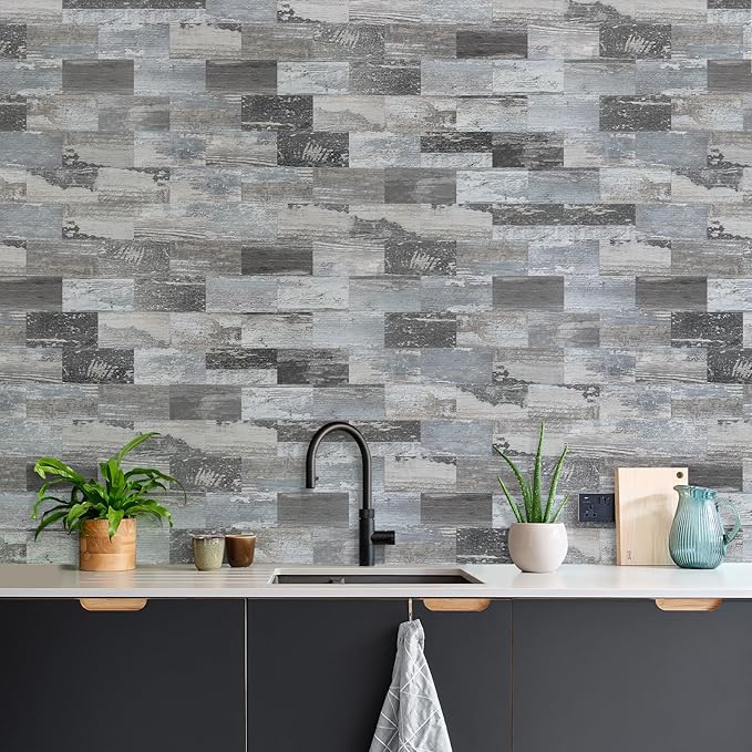 Vamos Tile 100-Piece Peel and Stick Backsplash Seamless Tile, Stick on