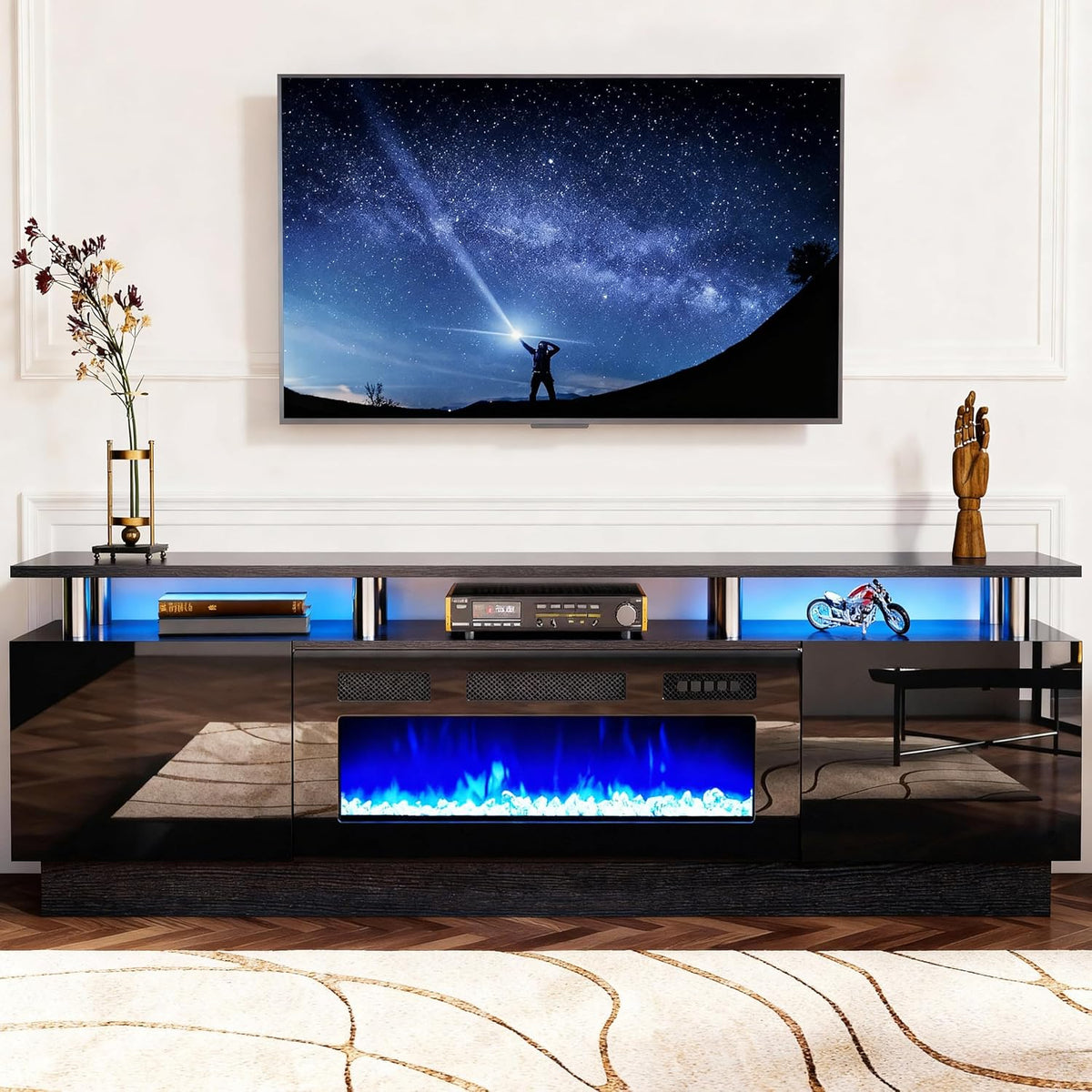 oneinmil 2 Tier TV Console Stand