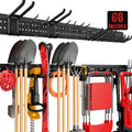 Garage Tool Organizer Wall Mount 66 inches with 13 Adjustable Heavy-Duty Hooks, Garage Organization, Garden Tool Storage Rack, Yard, and Shed, Holds Up to 520 lbs